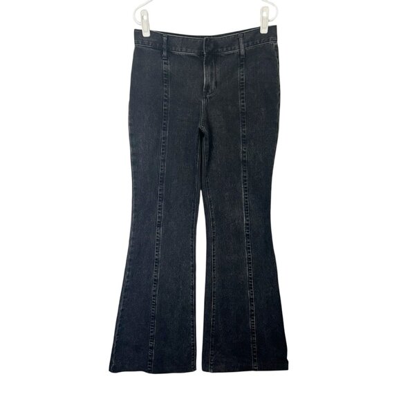 Express Denim - Express 70s Flare Jeans Women’s Size 6 Long 6L Black Mid‎ Rise
